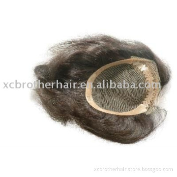 Uique French lace 100% human hair men's toupee